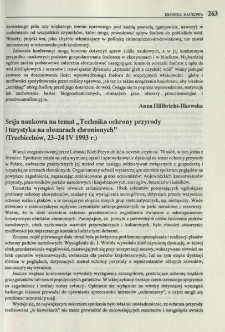 Sesja naukowa na temat "technika ochrony przyrody i turystyka na obszarach chronionych" (Trzebiechów, 23-24 IV 1993 r.)