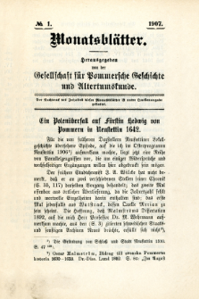 Monatsbl&auml;tter Jhrg. 21, H. 1 (1907)