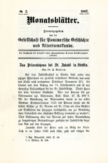 Monatsbl&auml;tter Jhrg. 21, H. 2 (1907)