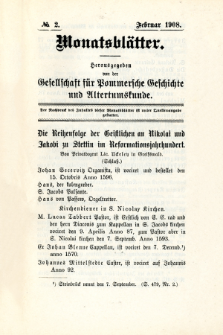 Monatsbl&auml;tter Jhrg. 22, H. 2 (1908)