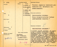 Kartoteka oceny histopatologicznej chorób układu nerwowego (1962) - opis nr 1/62