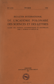 Bulletin International de L'Académie Polonaise des Sciences et des Lettres. Classe des Sciences Mathématiques et Naturelles. Serie B: Sciences Naturelles (II), 1931, No 2