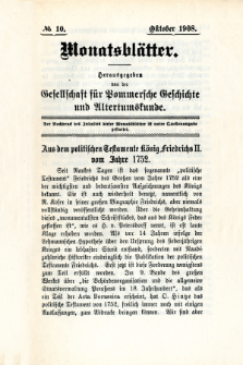 Monatsbl&auml;tter Jhrg. 22, H. 10 (1908)