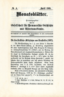Monatsbl&auml;tter Jhrg. 23, H. 4 (1909)