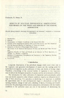 Results of Ten-Year Phenological Observations Performed on the Trees and Shrubs of the K&oacute;rnik Arboretum