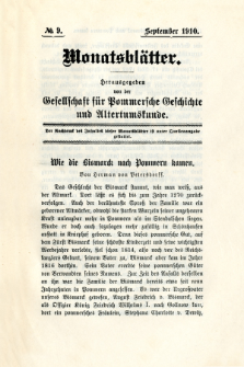 Monatsblätter Jhrg. 24, H. 9 (1910)