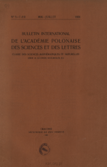 Bulletin International de L'Acad&eacute;mie Polonaise des Sciences et des Lettres. Classe des Sciences Math&eacute;matiques et Naturelles. Serie B: Sciences Naturelles (II), 1936, No 5-7