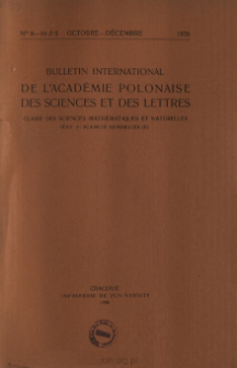 Bulletin International de L'Académie Polonaise des Sciences et des Lettres. Classe des Sciences Mathématiques et Naturelles. Serie B: Sciences Naturelles (II), 1936, No 8-10