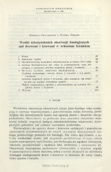 Results of phenological observations in the years 1953 - 1962 on trees and shrubs of foreign origin cultivated in the Kórnik Arboretum