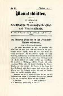 Monatsbl&auml;tter Jhrg. 25, H. 10 (1911)