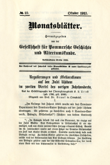 Monatsblätter Jhrg. 27, H. 10 (1913)