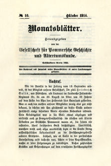 Monatsbl&auml;tter Jhrg. 28, H. 10 (1914)