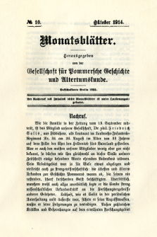 Monatsblätter Jhrg. 28, H. 10 (1914)