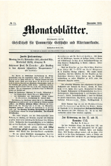 Monatsbl&auml;tter Jhrg. 29, H. 11 (1915)