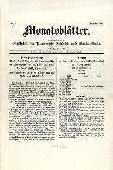 Monatsblätter Jhrg. 30, H. 12 (1916)