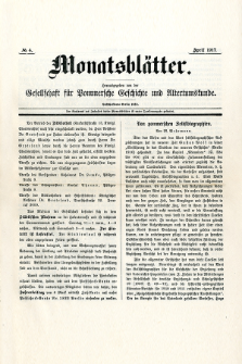 Monatsbl&auml;tter Jhrg. 31, H. 4 (1917)