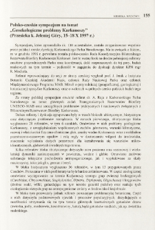 Polsko-czeskie sympozjum na temat "Geoekologiczne problemy Karkonoszy" (Przesieka k. Jeleniej G&oacute;ry, 15-18 X 1997 r.)