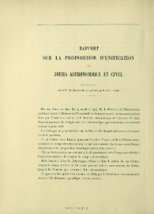Rapport sur la proposition d'unification des jours astronomique et civil ( Annuaire du Bureau des Longitudes, 1895, p. E. I-E. 10)