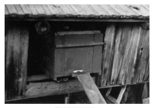 A wooden beehive