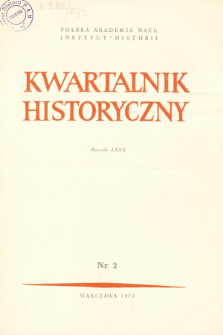 Kwartalnik Historyczny. R. 80 nr 2 (1973), Strony tytułowe, Spis treści