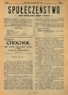 Społeczeństwo : tygodnik naukowo-literacki, społeczny i polityczny 1909 N.21