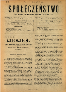 Społeczeństwo : tygodnik naukowo-literacki, społeczny i polityczny 1909 N.22