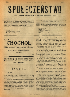 Społeczeństwo : tygodnik naukowo-literacki, społeczny i polityczny 1909 N.23