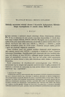 Frost injuries suffered in the winter of 1955/56 by trees and shrubs in the K&oacute;rnik Arboretum