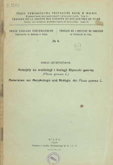 Prace Towarzystwa Przyjaci&oacute;ł Nauk w Wilnie. Travaux de la Soci&eacute;t&eacute; des Sciences et de Lettres de Wilno. Classe des sciences math&eacute;matiques et naturelles Wydział Nauk Matematycznych i Przyrodniczych. =