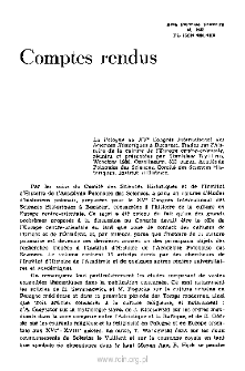 Acta Poloniae Historica. T. 46 (1982), Comptes rendus