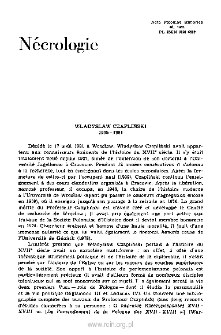 Acta Poloniae Historica. T. 46 (1982), N&eacute;crologie