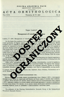 Management of waterfowl populations