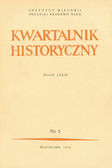 Kwartalnik Historyczny R. 73 nr 2 (1966), Strony tytułowe, spis treści