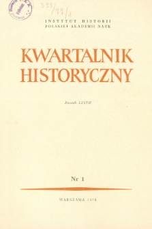 Kwartalnik Historyczny R. 77 nr 1 (1970), Title pages, Contents