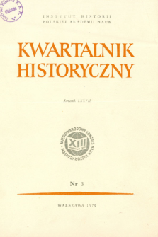 Kwartalnik Historyczny R. 77 nr 3 (1970), Title pages, Contents