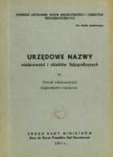 Urzędowe nazwy miejscowości i obiekt&oacute;w fizjograficznych. Nr 35, Powiat włoszczowski, wojew&oacute;dztwo kieleckie