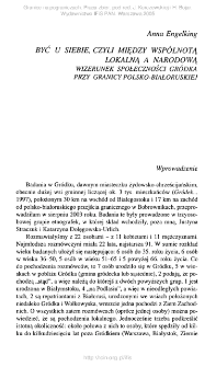 Być u siebie, czyli między wsp&oacute;lnotą lokalną a narodową. Wizerunek społeczności Gr&oacute;dka przy granicy polsko-białoruskie