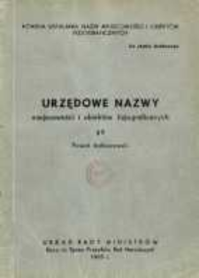 Urzędowe nazwy miejscowości i obiekt&oacute;w fizjograficznych. Nr 59; Powiat kolbuszowski, wojew&oacute;dztwo rzeszowskie