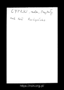 Cyprki. Files of Wizna district in the Middle Ages. Files of Historico-Geographical Dictionary of Masovia in the Middle Ages