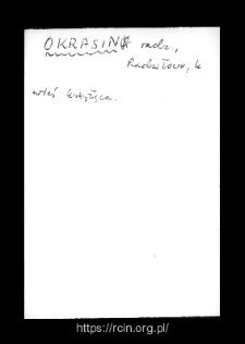 Okrasin. Files of Wizna district in the Middle Ages. Files of Historico-Geographical Dictionary of Masovia in the Middle Ages