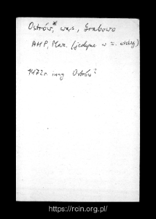 Ostr&oacute;w. Files of Wizna district in the Middle Ages. Files of Historico-Geographical Dictionary of Masovia in the Middle Ages