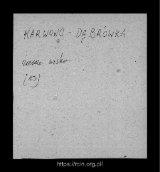 Karwowo-Dąbr&oacute;wka. Files of Wizna district in the Middle Ages. Files of Historico-Geographical Dictionary of Masovia in the Middle Ages
