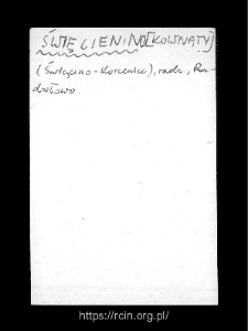 Święcienin. Files of Wizna district in the Middle Ages. Files of Historico-Geographical Dictionary of Masovia in the Middle Ages