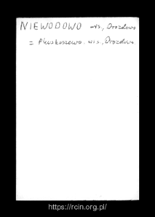 Niewodowo. Files of Wizna district in the Middle Ages. Files of Historico-Geographical Dictionary of Masovia in the Middle Ages