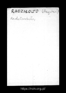 Radził&oacute;w. Files of Wizna district in the Middle Ages. Files of Historico-Geographical Dictionary of Masovia in the Middle Ages