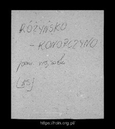 Rożyńsko-Konopczyno. Files of Wizna district in the Middle Ages. Files of Historico-Geographical Dictionary of Masovia in the Middle Ages