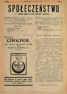 Społeczeństwo : tygodnik naukowo-literacki, społeczny i polityczny 1909 N.28