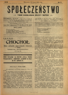 Społeczeństwo : tygodnik naukowo-literacki, społeczny i polityczny 1909 N.29