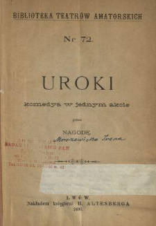 Uroki : komedya w jednym akcie