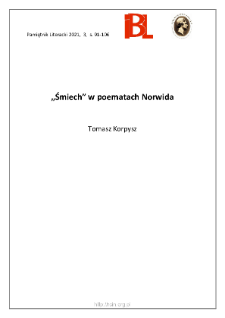 „Śmiech” w poematach Norwida